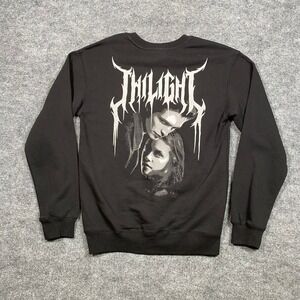 Twilight Saga Death Metal Logo Graphic Crewneck Sweatshirt Black Small Lionsgate